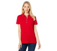 Tommy Hilfiger Polo clásico para Mujer (Talla estándar y Grande), Escarlata, XS