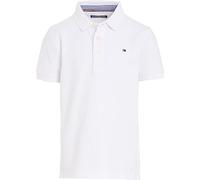 Tommy Hilfiger Polo de Manga Corta Chicos de algodón orgánico, Blanco (Bright White), 12 Años