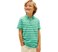 Tommy Hilfiger Polo de Manga Corta Chicos Flag Regular Fit, Verde (Bahama Green Stripe), 4 Años