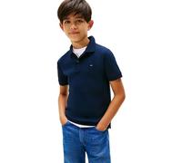 Tommy Hilfiger Polo de Manga Corta Chicos Interlock Regular Fit, Marrón (Dark Night Navy), 14 Años