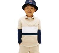 Tommy Hilfiger Polo de Manga Corta Chicos Mini Regular Fit, Beige (Classic Beige Colourblock), 10 Años