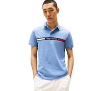 Tommy Hilfiger Polo de Manga Corta Hombre Chest Insert Regular Fit, Azul (Brisk Blue), S