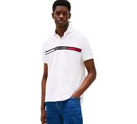 Tommy Hilfiger Polo de Manga Corta Hombre Chest Insert Regular Fit, Blanco (White), XXL