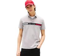 Tommy Hilfiger Polo de Manga Corta Hombre Chest Insert Regular Fit, Gris (Light Grey Heather), XL