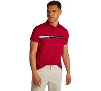 Tommy Hilfiger Polo de Manga Corta Hombre Chest Insert Regular Fit, Multicolor (Medium Red), L