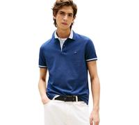 Tommy Hilfiger Polo de Manga Corta Hombre Contrast Collar Block Regular Fit, Azul (Preppy Navy Heather B8465), S