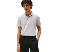Tommy Hilfiger Polo de Manga Corta Hombre Contrast Collar Block Regular Fit, Gris (Light Grey Heather), S