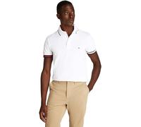 Tommy Hilfiger Polo de Manga Corta Hombre Flag Cuff Slim Fit, Blanco (White), XXL