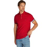 Tommy Hilfiger Polo de Manga Corta Hombre Flag Cuff Slim Fit, Multicolor (Medium Red), 3XL