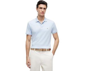 Tommy Hilfiger Polo de Manga Corta Hombre Liquid Cotton con Tapeta de Botones, Azul (Breezy Blue), XXL