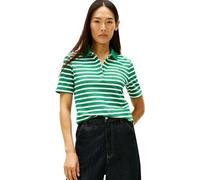 Tommy Hilfiger Polo 1985 REG Piqué SS WW0WW43224 S/S para Mujer, Color Verde (Nouveau Green/Ecru STP), L, Verde (Nouveau Green/Ecru STP), L