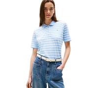 Tommy Hilfiger Polo de Manga Corta Mujer 1985 Pique Regular Fit, Multicolor (Breton STP Vessel Blue/Ecru), XS