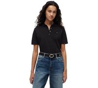 Tommy Hilfiger Polo de Manga Corta Mujer 1985 Pique Regular Fit, Negro (Black), L