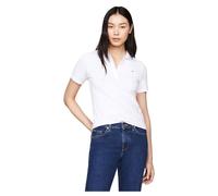 Tommy Hilfiger Polo de Manga Corta Mujer 1985 Polo Slim Fit, Blanco (TH Optic White), S