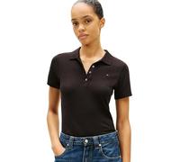 Tommy Hilfiger Polo de Manga Corta Mujer 1985 Polo Slim Fit, Negro (Black), M