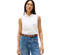 Tommy Hilfiger Polo de Manga Corta Mujer 1985 Slim Fit, Blanco (Ecru), XL