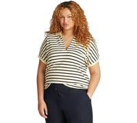 Tommy Hilfiger Polo de manga corta Mujer Lyocell Relaxed Fit, Multicolor (Calico/Dark Night Navy Stp), 50
