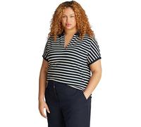 Tommy Hilfiger Polo de manga corta Mujer Lyocell Relaxed Fit, Multicolor (Dark Night Navy/Calico Stp), 54