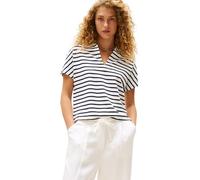 Tommy Hilfiger Polo de Manga Corta Mujer Lyocell Tipping sin Botones, Multicolor (Breton/ECU/Dark Night Navy), M