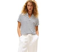 Tommy Hilfiger Polo de Manga Corta Mujer Lyocell Tipping sin Botones, Multicolor (Breton/ECU/Dark Night Navy), L