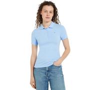 Tommy Hilfiger Polo de Manga Corta Mujer Slim Fit, Azul (Vessel Blue), M