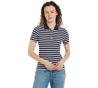 Tommy Hilfiger Polo de Manga Corta Mujer Stripe Slim Fit