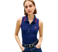 Tommy Hilfiger Polo de Manga Corta Mujer Swimshop Cotton sin Mangas, Azul (Preppy Navy), XL