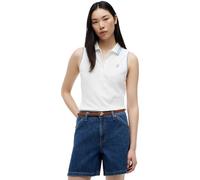 Tommy Hilfiger Polo de Manga Corta Mujer Swimshop Cotton sin Mangas, Blanco (Ecru), S