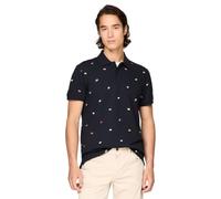 Tommy Hilfiger Polo de Manga Corta para Hombre en Ajuste Regular con algodón piqué elástico y orgánico, Camisas Polo de Manga Corta en Ajuste Regular con algodón piqué elástico y orgánico, Cielo del