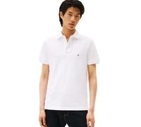 Tommy Hilfiger Polo de Manga Corta para Hombre en Corte Ajustado con algodón piqué elástico y orgánico, Blanco, X-Small