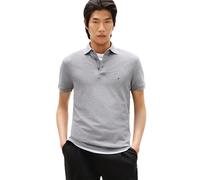 Tommy Hilfiger Polo de Manga Corta para Hombre en Corte Ajustado con algodón piqué elástico y orgánico, Mediano, Gris, Medium