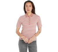 Tommy Hilfiger Polo de Manga Corta para Mujer 1985 Pique Stripe Regular Fit, Multicolor (Breton Stp/ Teaberry/ Ecru), L