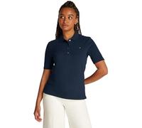 Tommy Hilfiger Polo de Manga Corta para Mujer Regular Fit, Azul (Dark Night Navy), M