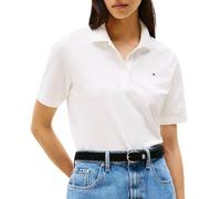 Tommy Hilfiger Polo de Manga Corta para Mujer Regular Fit, Blanco (Ecru), M