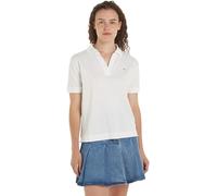 Tommy Hilfiger Mujer Polo de Manga Corta Regular Fit, Blanco (Ecru), S