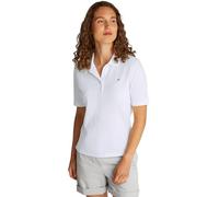 Tommy Hilfiger Polo de Manga Corta para Mujer Regular Fit, Blanco (Ecru), XS