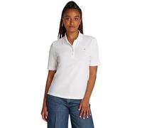 Tommy Hilfiger Polo de Manga Corta para Mujer Regular Fit, Blanco (Optic White), XXL