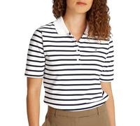 Tommy Hilfiger Polo de Manga Corta para Mujer Regular Fit, Multicolor (Breton Ecru/Dark Night Navy STP), S