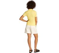 Tommy Hilfiger Polo de Manga Corta para Mujer Slim Fit, Amarillo (Citronella), S