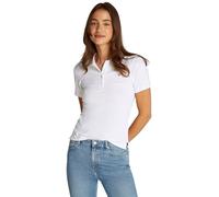 Tommy Hilfiger Polo de Manga Corta para Mujer Slim Fit, Blanco (Optic White), XXL