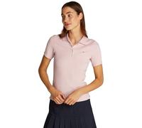 Tommy Hilfiger Polo de Manga Corta para Mujer Slim Fit, Rosa (Foggy Pink), XXL