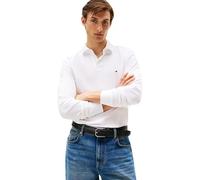 Tommy Hilfiger Polo de Manga Larga Hombre Regular Fit con Botones, Blanco (White), M