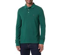Tommy Hilfiger Polo de manga larga Hombre Slim Basic, Verde (Ornamental Green), XS