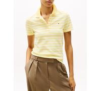 Tommy Hilfiger Polo de Manga Corta para Mujer Slim Fit, Multicolor (Citronella/Ecru STP), M