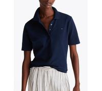 Tommy Hilfiger Polo de Manga Corta para Mujer Regular Fit, Azul (Dark Night Navy), L