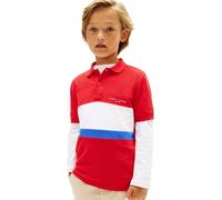 Tommy Hilfiger Polo Mini Corp Emb Clrblock SS KB0KB10383 para niño, Color Rojo (Rapid Red Colourblock), 12 años