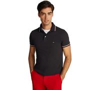 Tommy Hilfiger Polo para Hombre Mw0mw37346, Corte Entallado con Encaje S/S, Negro (Negro), L, Negro, L