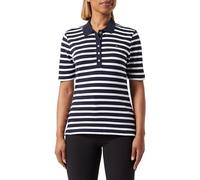 Tommy Hilfiger 1985 REG Pique Stripe Polo SS WW0WW39531 Polos de Manga Corta, Azul (Breton Desert Sky/Ecru), M para Mujer