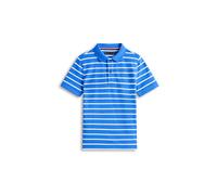 Tommy Hilfiger Polo de Manga Corta Chicos Flag Regular Fit, Azul (Empire Blue Stripe), 14 Años