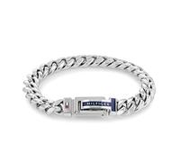 Tommy Hilfiger Pulsera de cadena de acero inoxidable para hombre, color: plata (modelo: 2790433), L, acero inoxidable, sin piedras preciosas